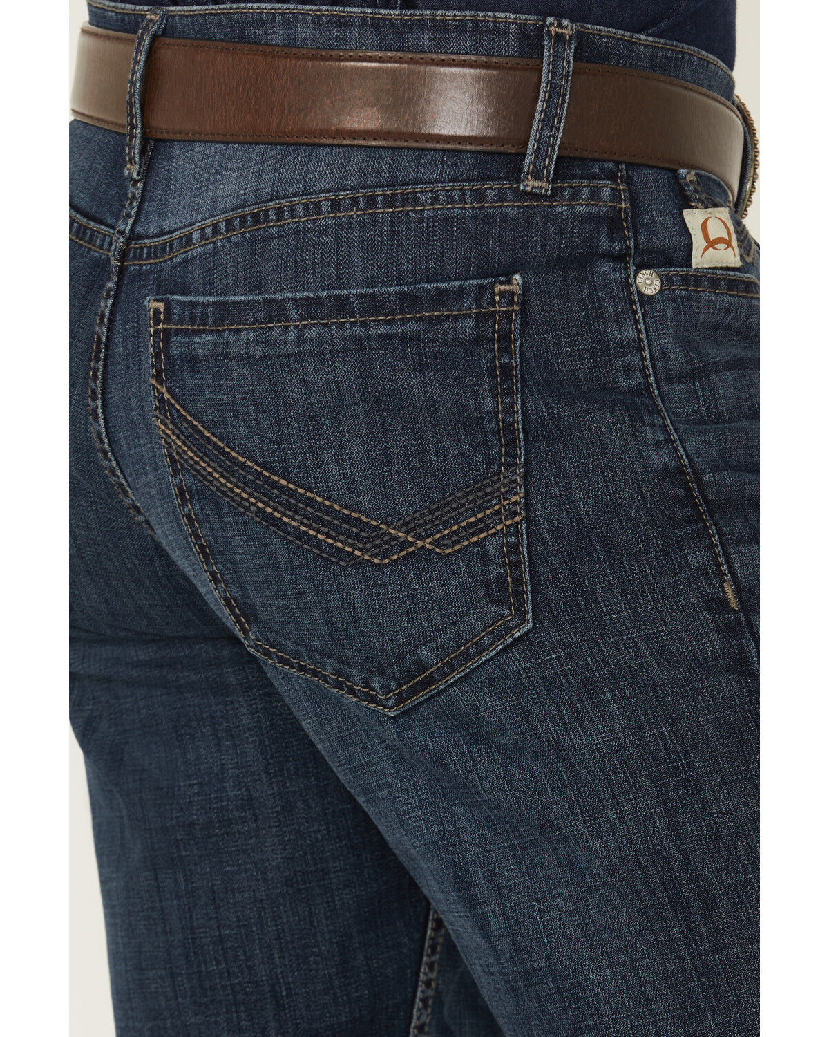 Image #4 - Cinch Men's Grant Dark Wash Relaxed Bootcut Performance Stretch Denim Jeans, Indigo, hi-res