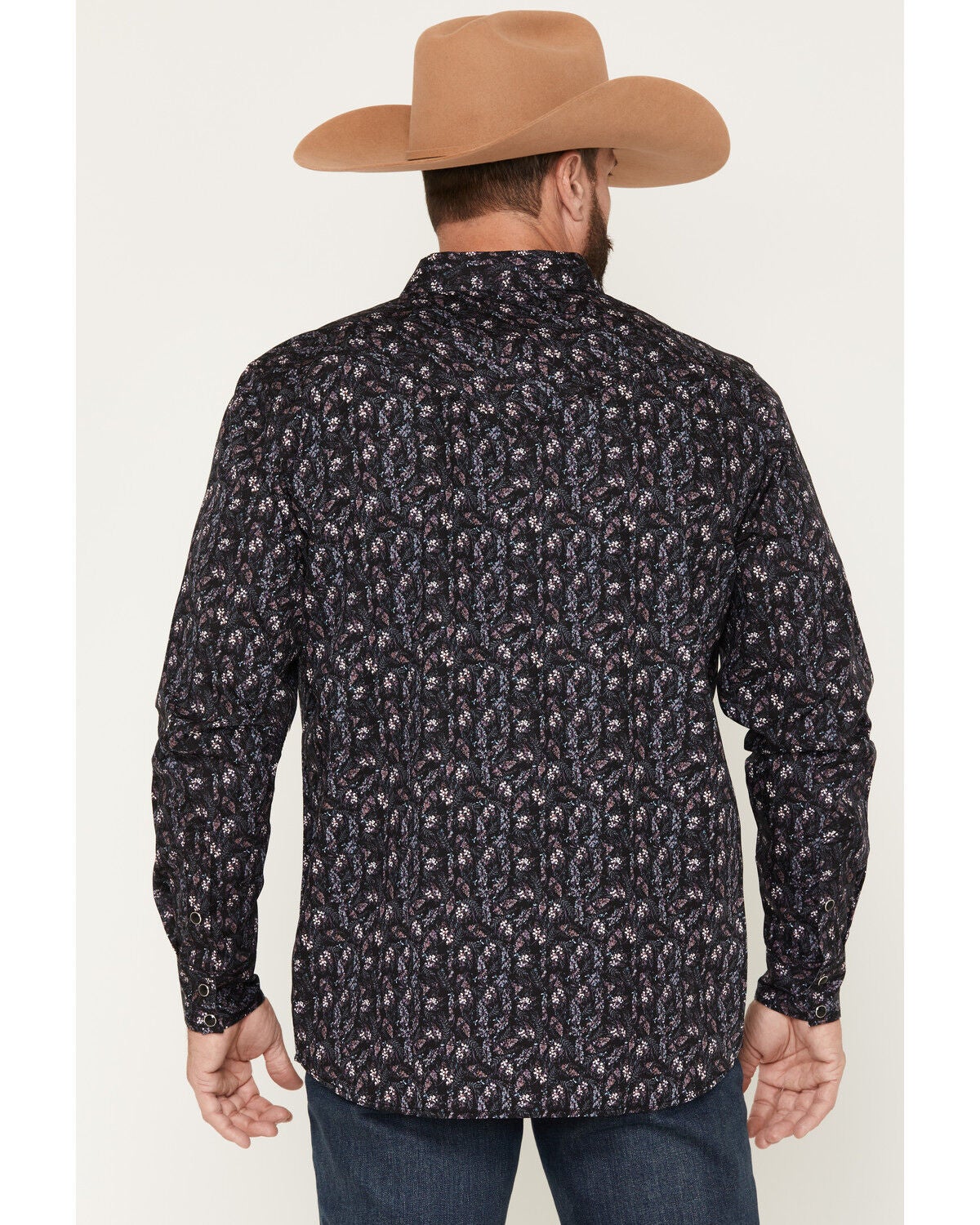 Image #4 - Moonshine Spirit&reg;&nbsp;Men's Fall Floral Print Long Sleeve Snap Western Shirt, Black, hi-res