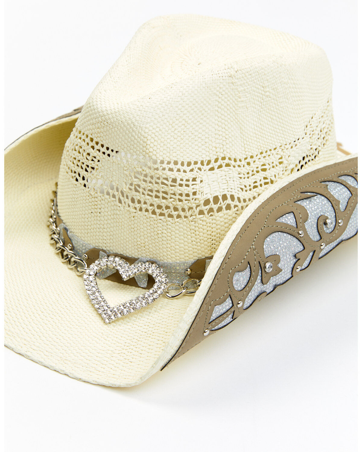 Image #2 - Shyanne Women's Straw Wedding Western Hat, White, hi-res