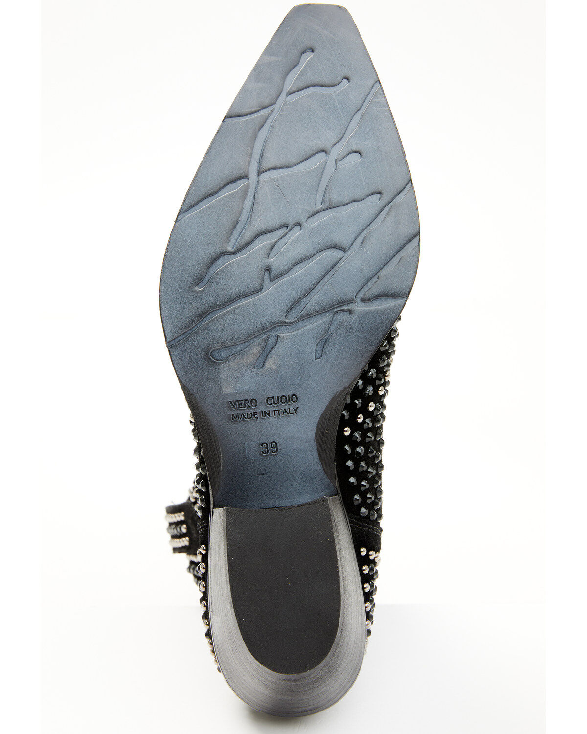 Image #7 - Italian Cowboy Women's Astra Studded Fashion Booties - Snip Toe, Black, hi-res