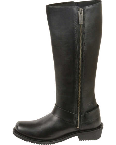 Image #2 - Milwaukee Leather Women's 14" Full Lacing Classic Harness Boots - Square Toe, Black, hi-res