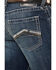 Image #3 - Ariat Men's M5 Ford Remming Dark Wash Stretch Straight Leg Jeans , Blue, hi-res