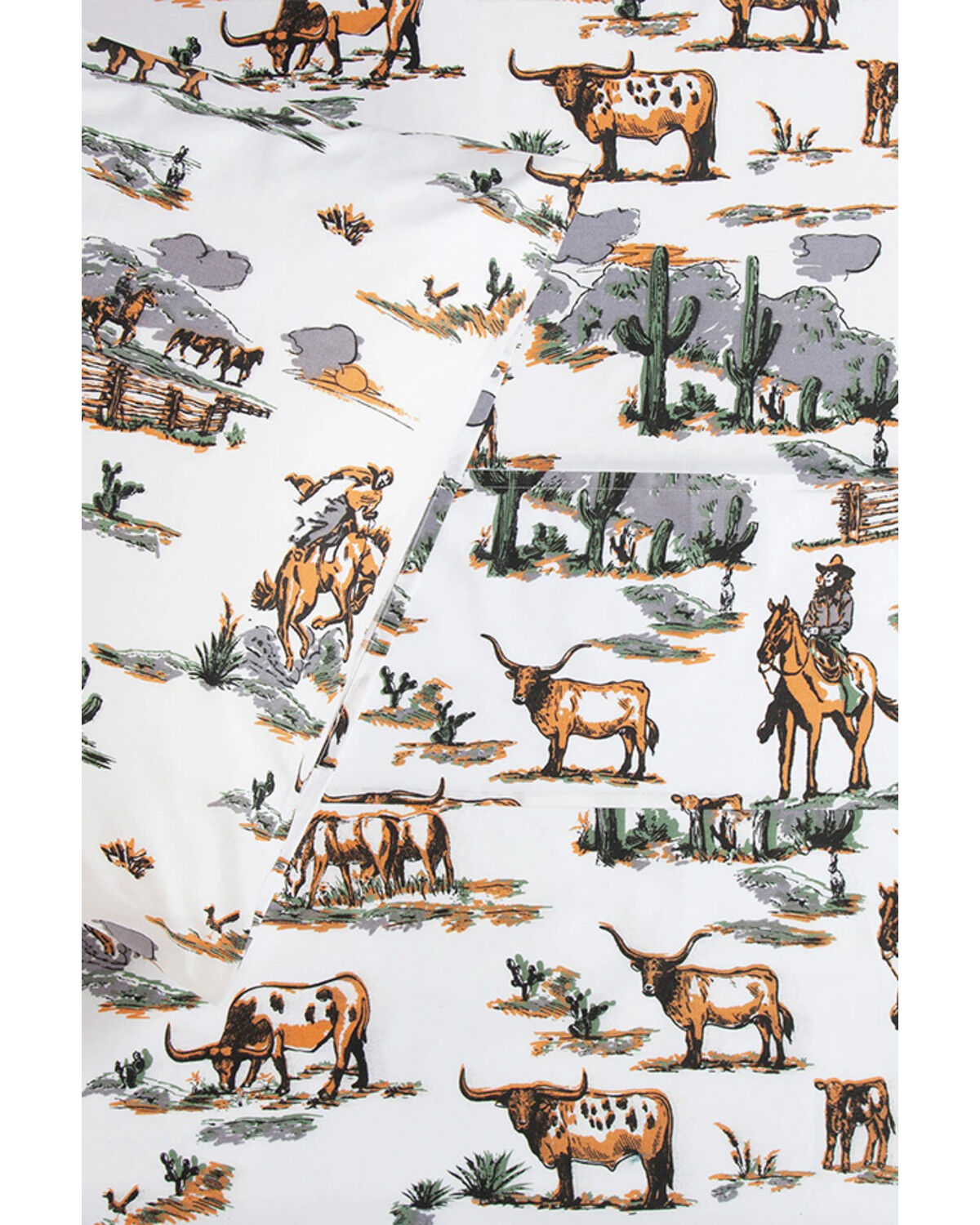 Image #2 - HiEnd Accents 200TC Cotton Ranch Life 3 Piece Sheet Set - Twin Size, Multi, hi-res
