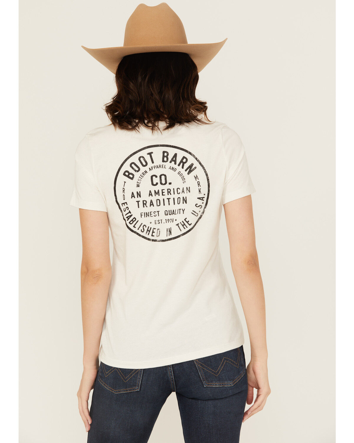 Image #4 - Boot Barn Women's An American Tradition Short Sleeve Fitted Graphic Tee, Off White, hi-res