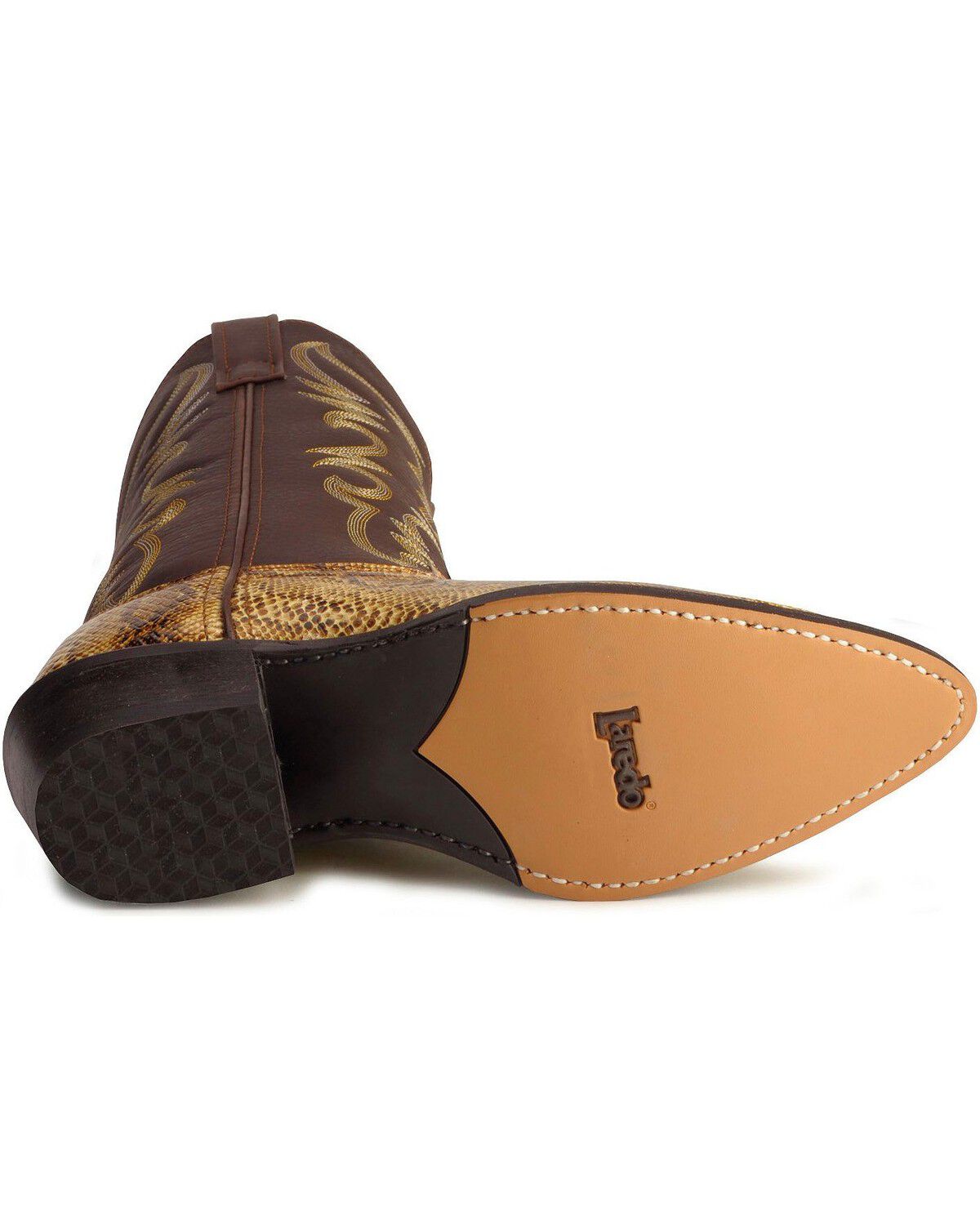 Image #5 - Laredo Men's Python Print Western Boots - Round Toe, Brown, hi-res