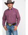 Image #1 - Wrangler Men's Wrinkle Resist Small Plaid Long Sleeve Western Shirt, Red, hi-res