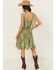 Image #4 - Wild Moss Women's Embroidered Tie Strap Mini Dress, Olive, hi-res