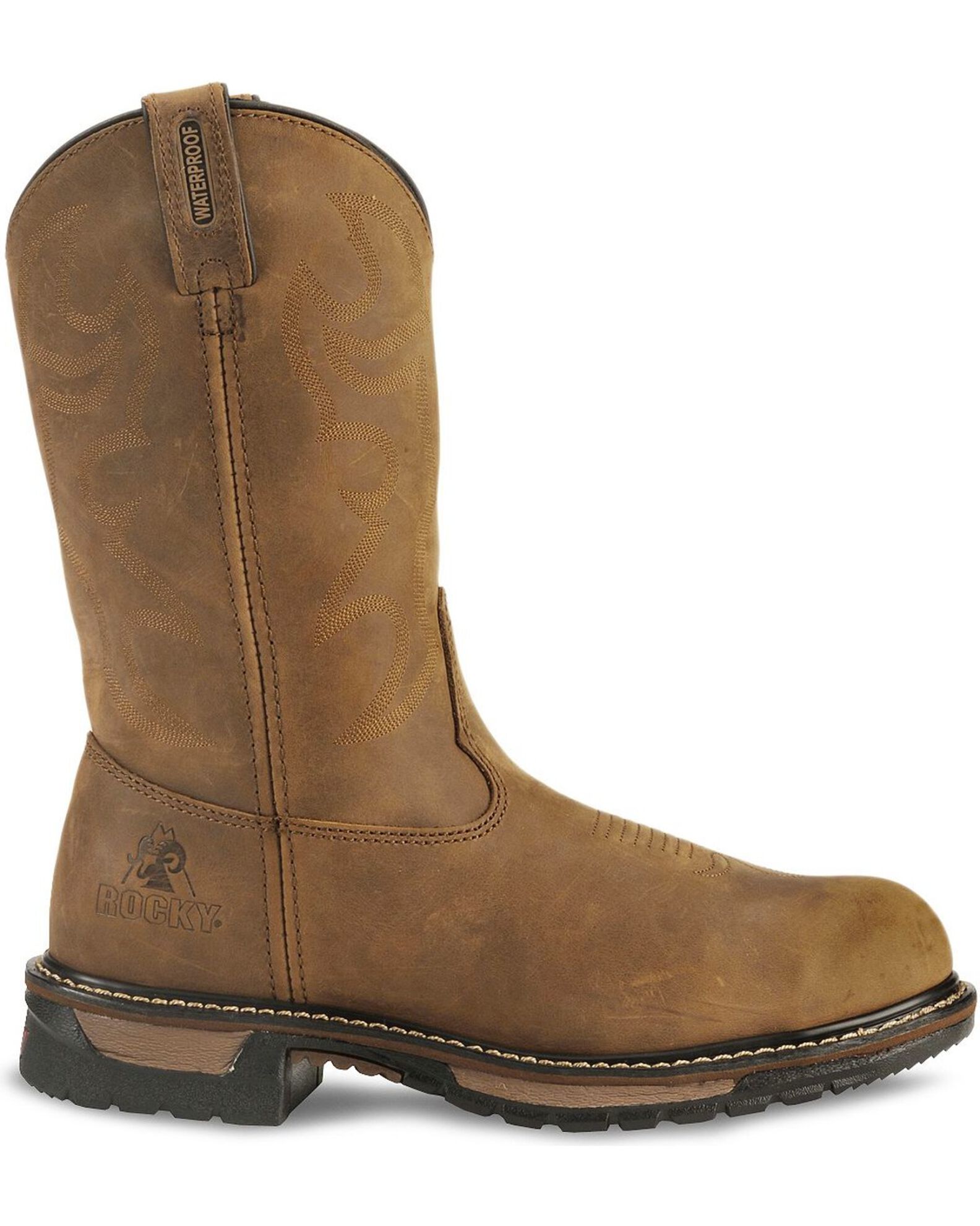 Image #2 - Rocky Men's Branson Saddle Steel Toe Roper Work Boots, Crazyhorse, hi-res