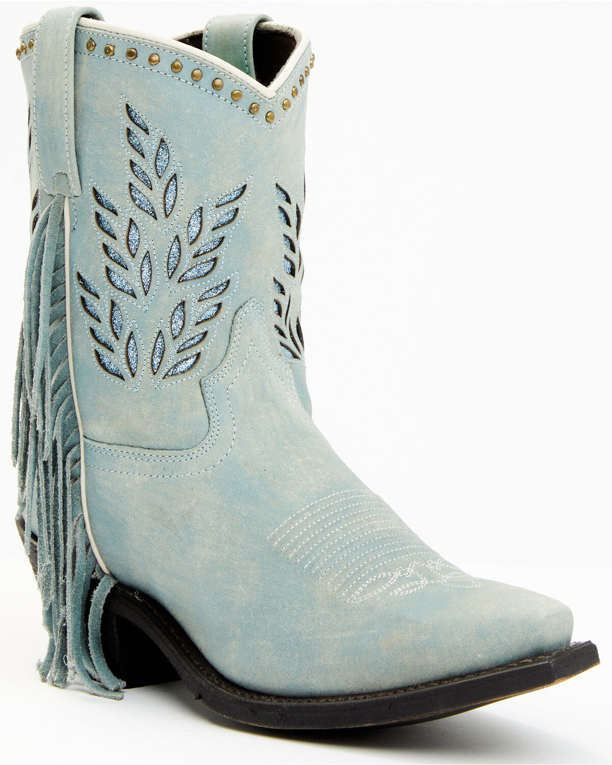 Image #1 - Dingo Women's Sweet Water Western Fashion Booties - Snip Toe, Blue, hi-res