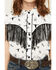 Image #3 - Cowgirl Hardware Girls' Branding Iron Fringe Sleeveless Snap Western Shirt, Black/white, hi-res