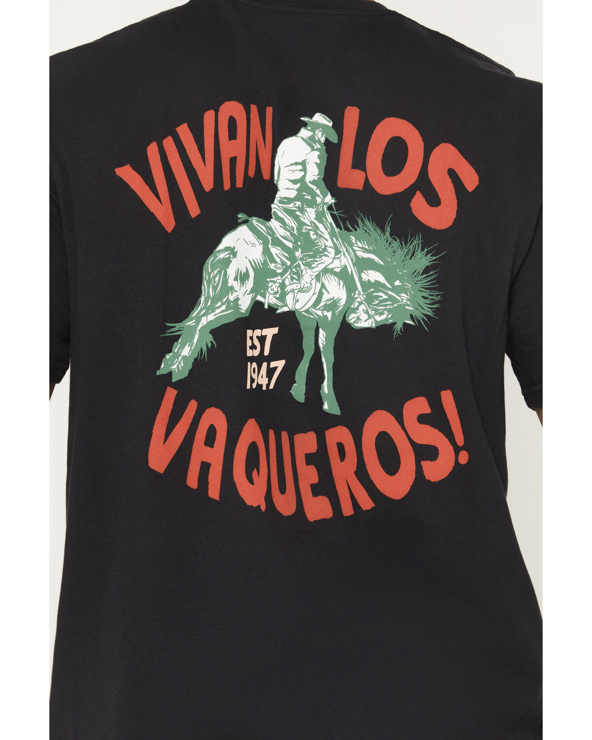 Image #4 - Wrangler Men's Vivan Los Vaqueros Short Sleeve Graphic T-Shirt, Black, hi-res