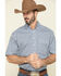 Image #1 - Tuf Cooper Men's Competition White Stretch Geo Print Short Sleeve Western Shirt, , hi-res