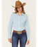 Image #1 - Ariat Women's Kirby Day Dreamer Print Button Down Long Sleeve Western Shirt, Blue/white, hi-res