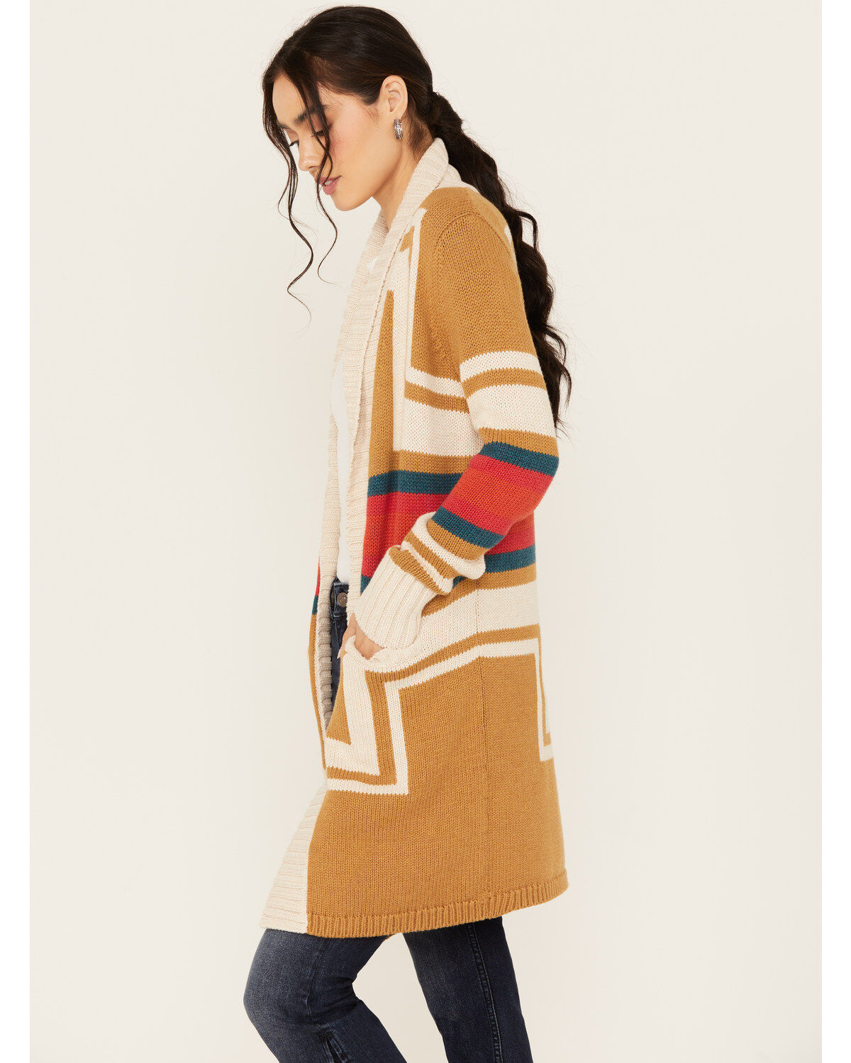 Image #2 - Pendleton Women's Harding Cardigan, Mustard, hi-res