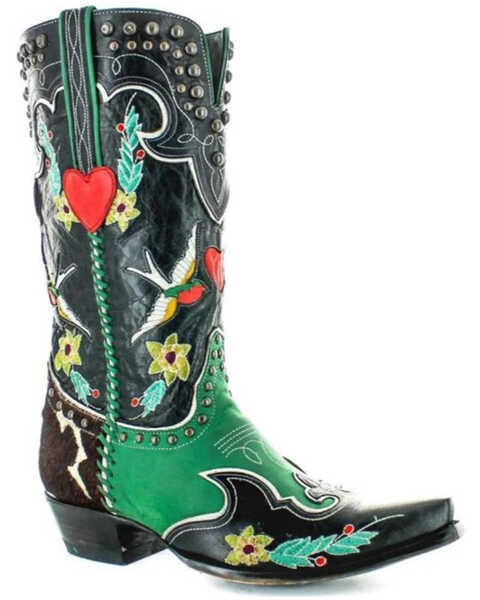 Double D by Old Gringo Women's Midnight Cowboy Western Boots - Snip Toe, Black, hi-res