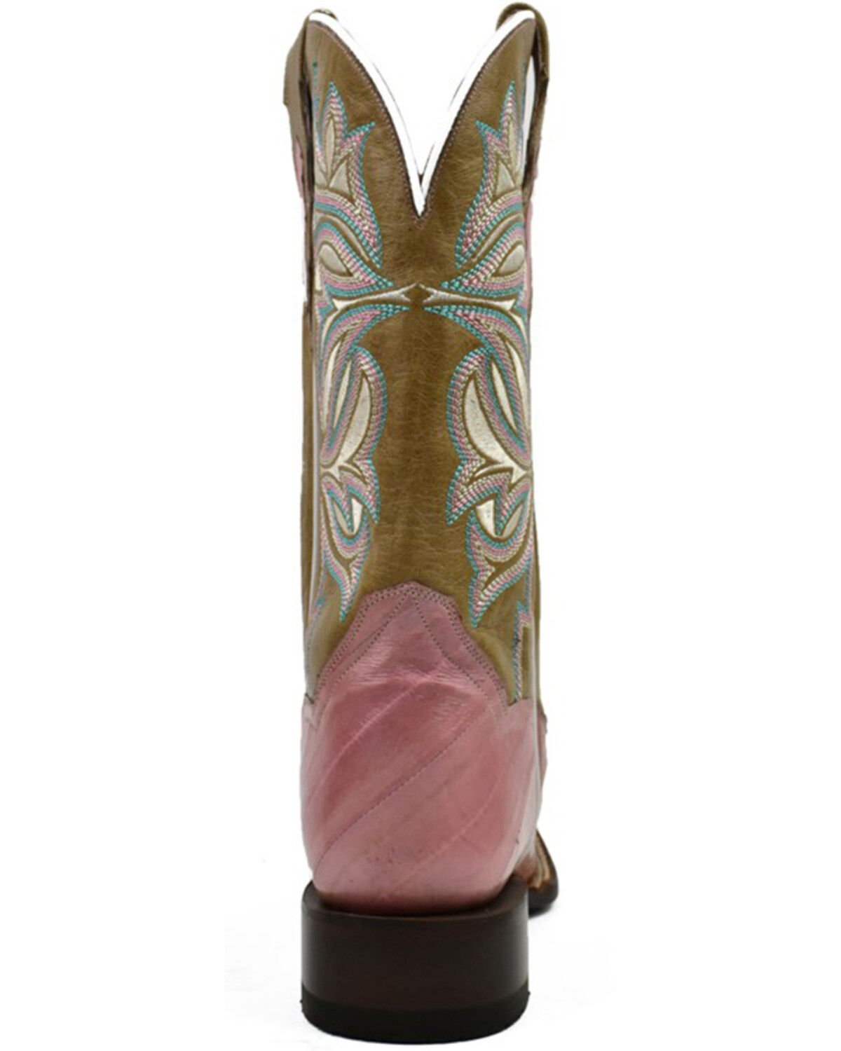 Image #5 - Dan Post Women's Eel Exotic Western Boots - Broad Square Toe, Pink, hi-res