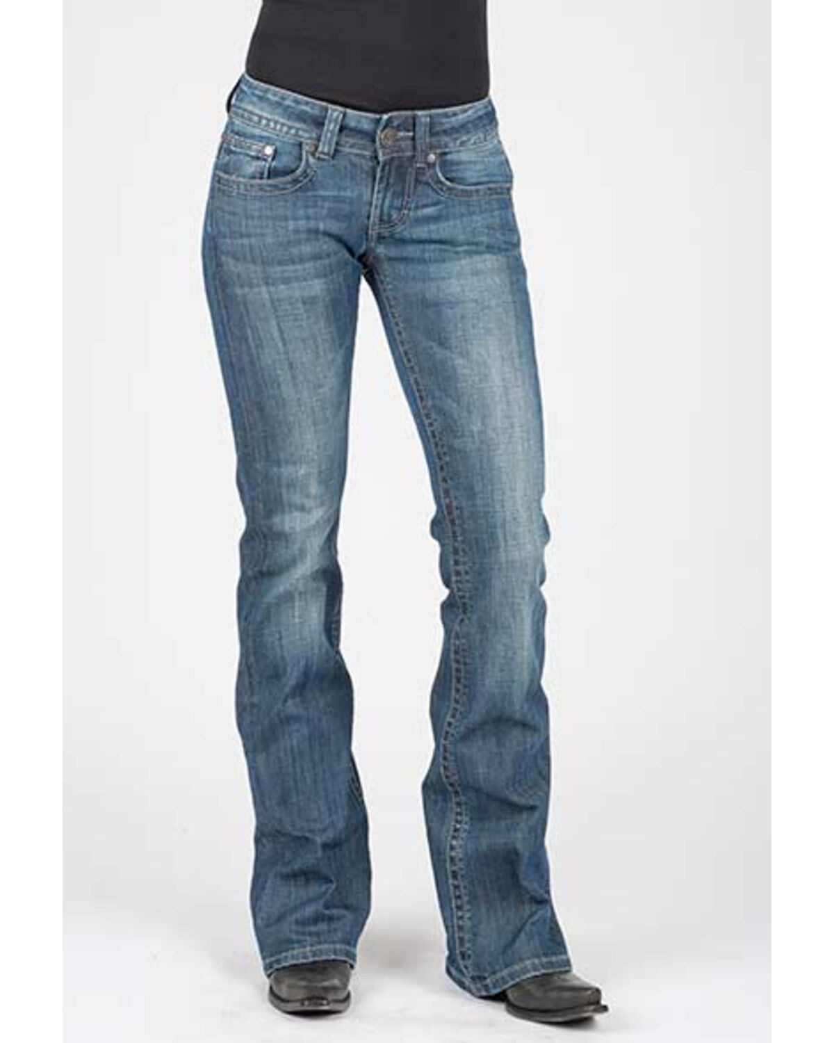 Image #2 - Stetson Women's 816 Medium Stitched Bootcut Jeans, , hi-res