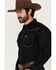 Image #2 - Cowboy Hardware Men's Hecho en Mexico Solid Long Sleeve Snap Western Shirt, Black, hi-res