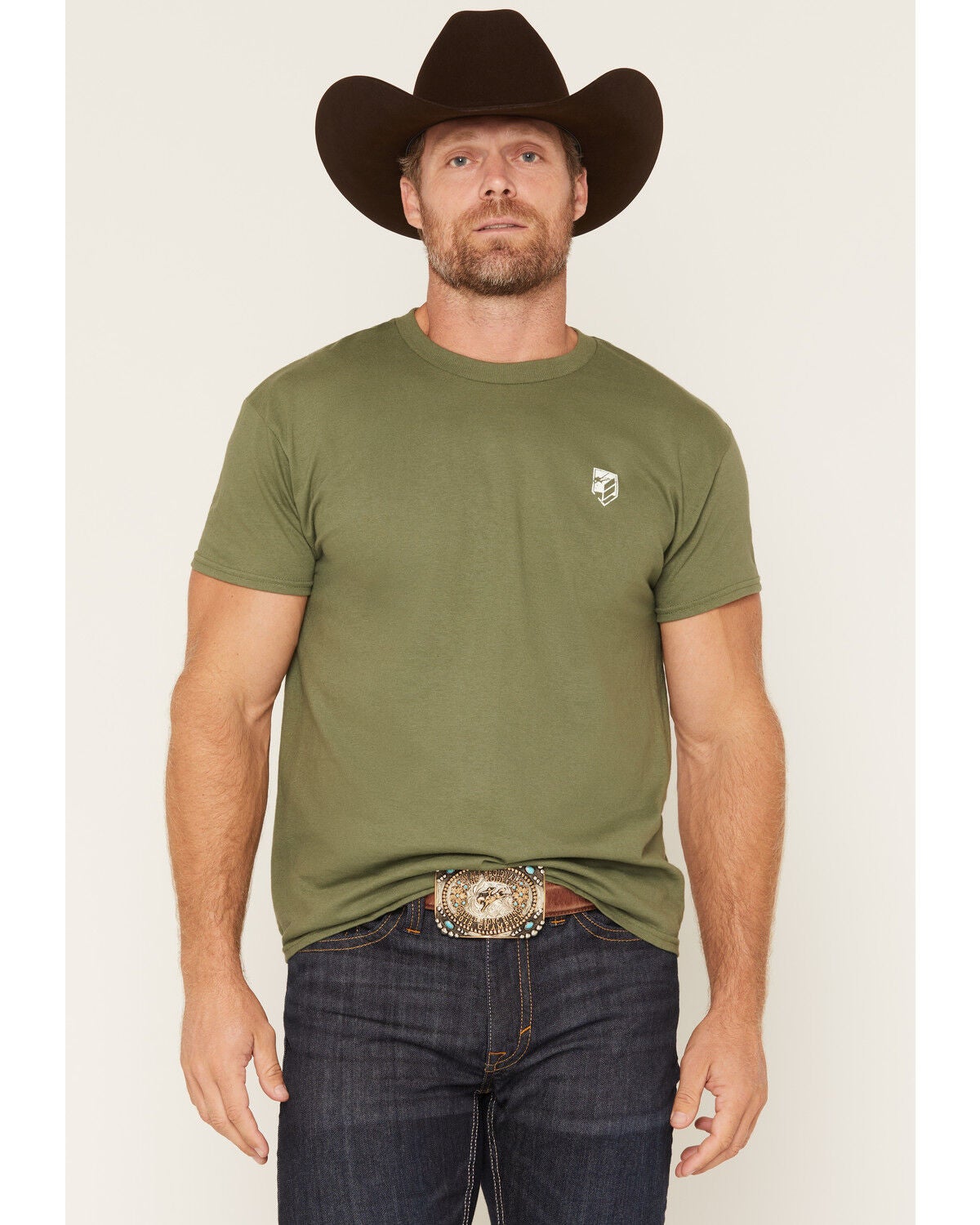 Image #2 - RANK 45&reg; Men's Get with the Program Short Sleeve Graphic T-Shirt, Olive, hi-res