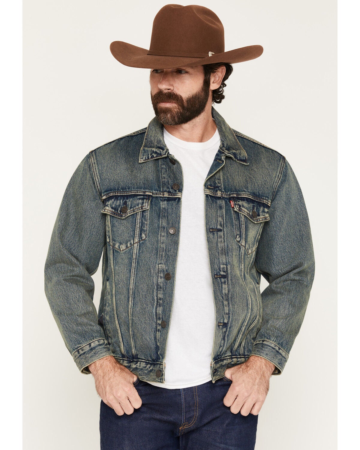 Image #1 - Levi's Men's Time Well Spent Medium Wash Relaxed Fit Trucker Jacket, Medium Wash, hi-res