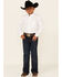 Cinch Boy's Solid Long Sleeve Shirt, White, hi-res