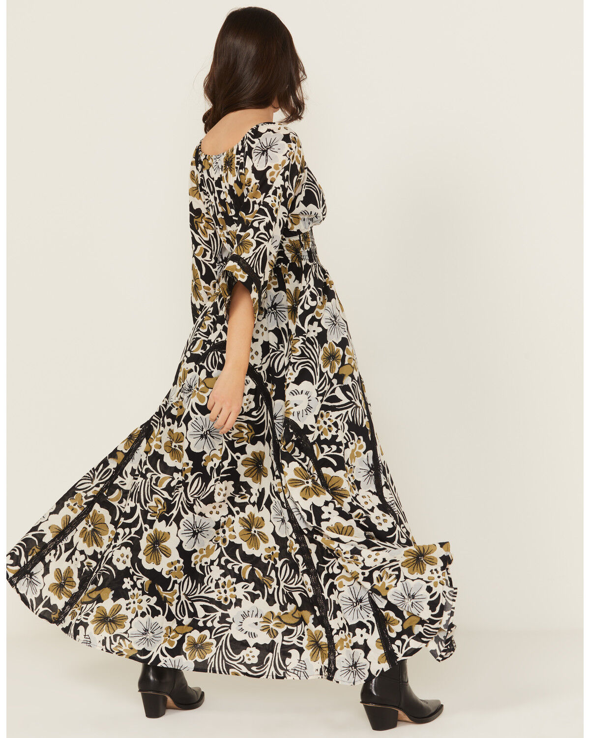 Image #4 - Free People Women's Dixie Floral Print Maxi Dress, Black, hi-res