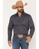 Image #1 - Cody James Men's Huckleberry Floral Striped Long Sleeve Button-Down Stretch Western Shirt, Blue, hi-res
