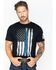 Brothers & Arms Men's Thin Blue Line Short Sleeve Graphic T-Shirt, Black, hi-res