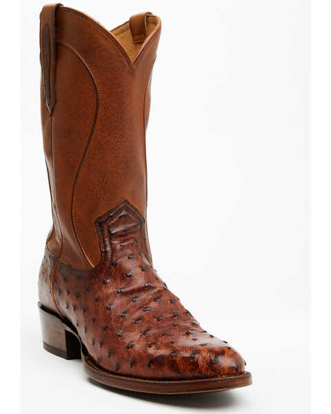 Cody James Black 1978 Men's Chapman Exotic Full-Quill Ostrich Western Boots - Medium Toe , Cognac, hi-res