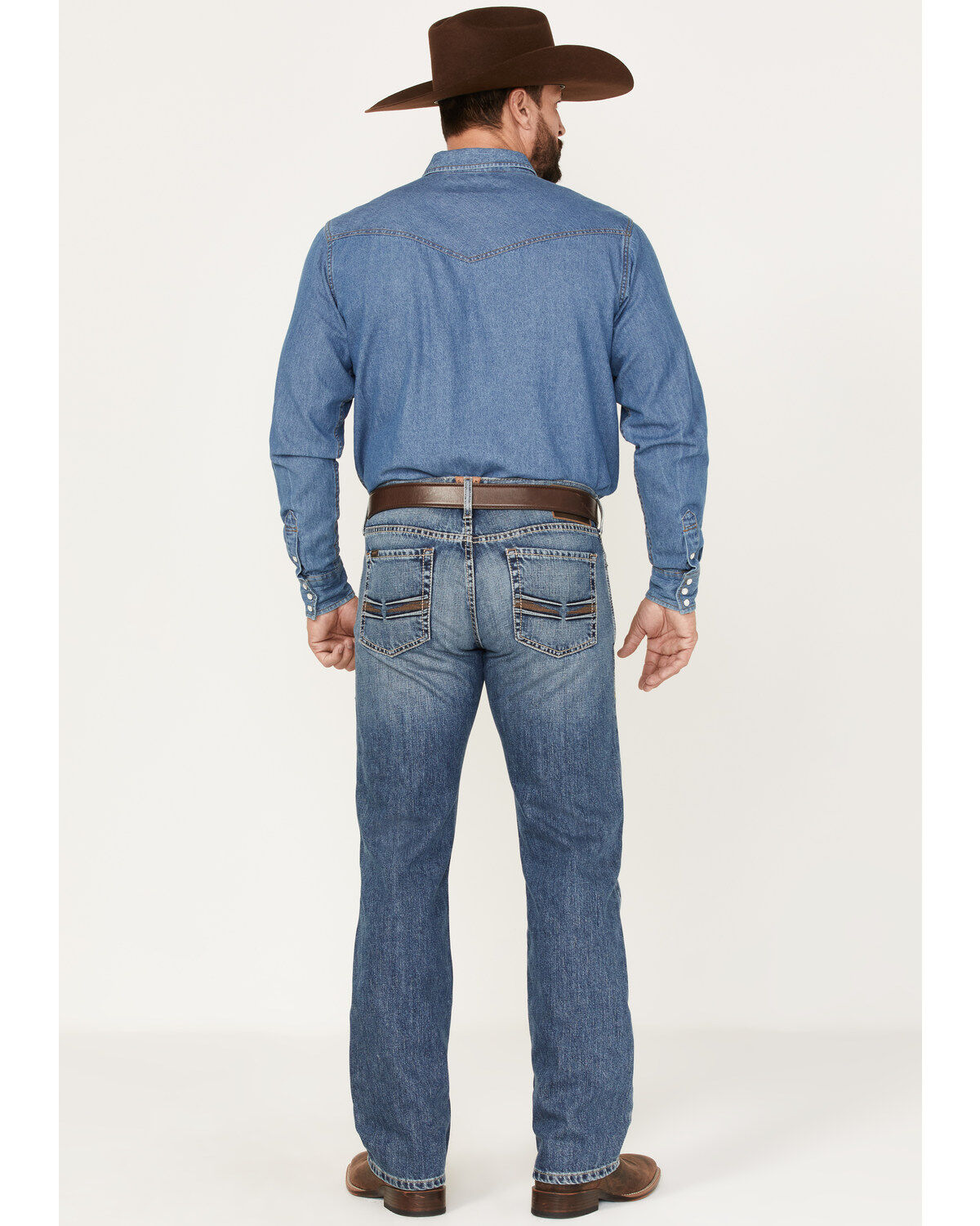 Image #3 - Ariat Men's M7 Branson Merrick Medium Wash Slim Straight Jeans, Blue, hi-res