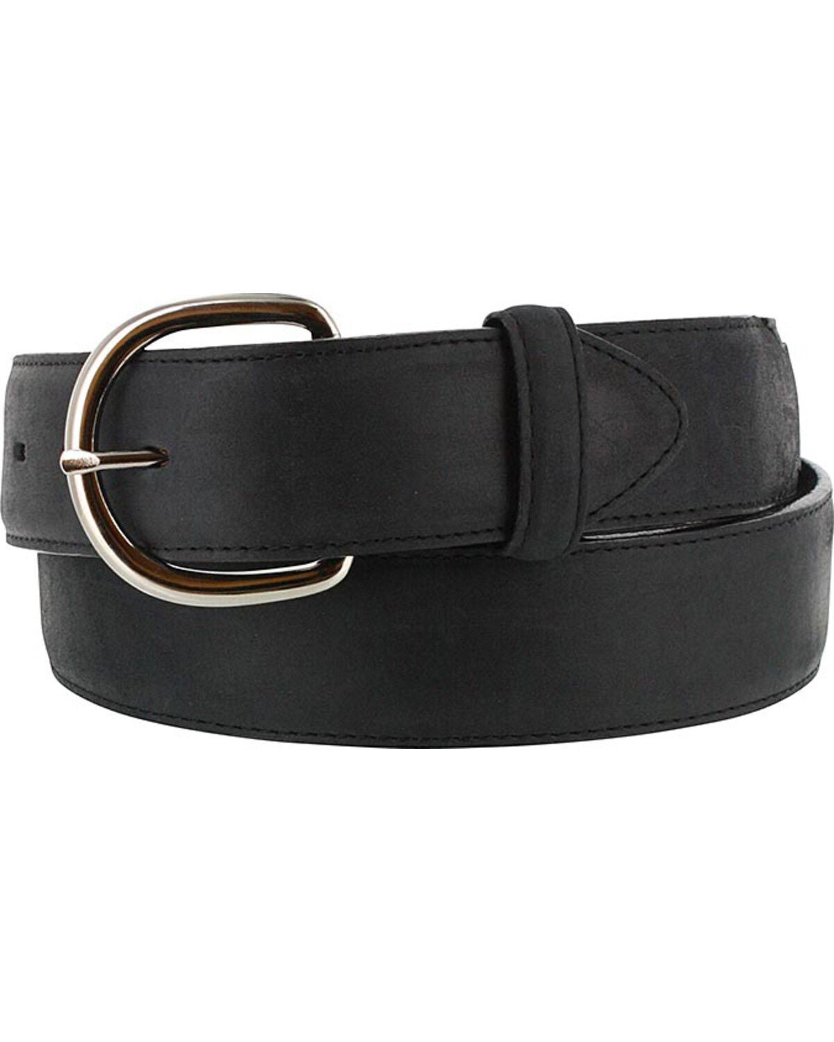 Justin Men's Leather Overlay Belt, Black, hi-res