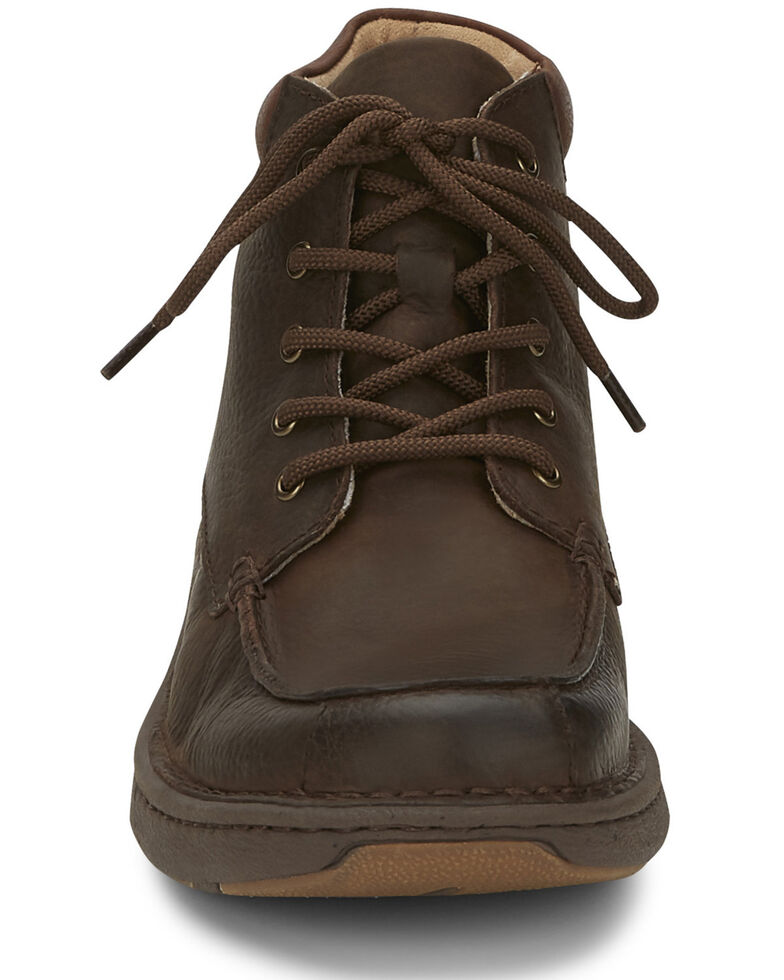 Justin Men's Hitcher Dark Brown Lace-Up Boots - Moc Toe | Boot Barn