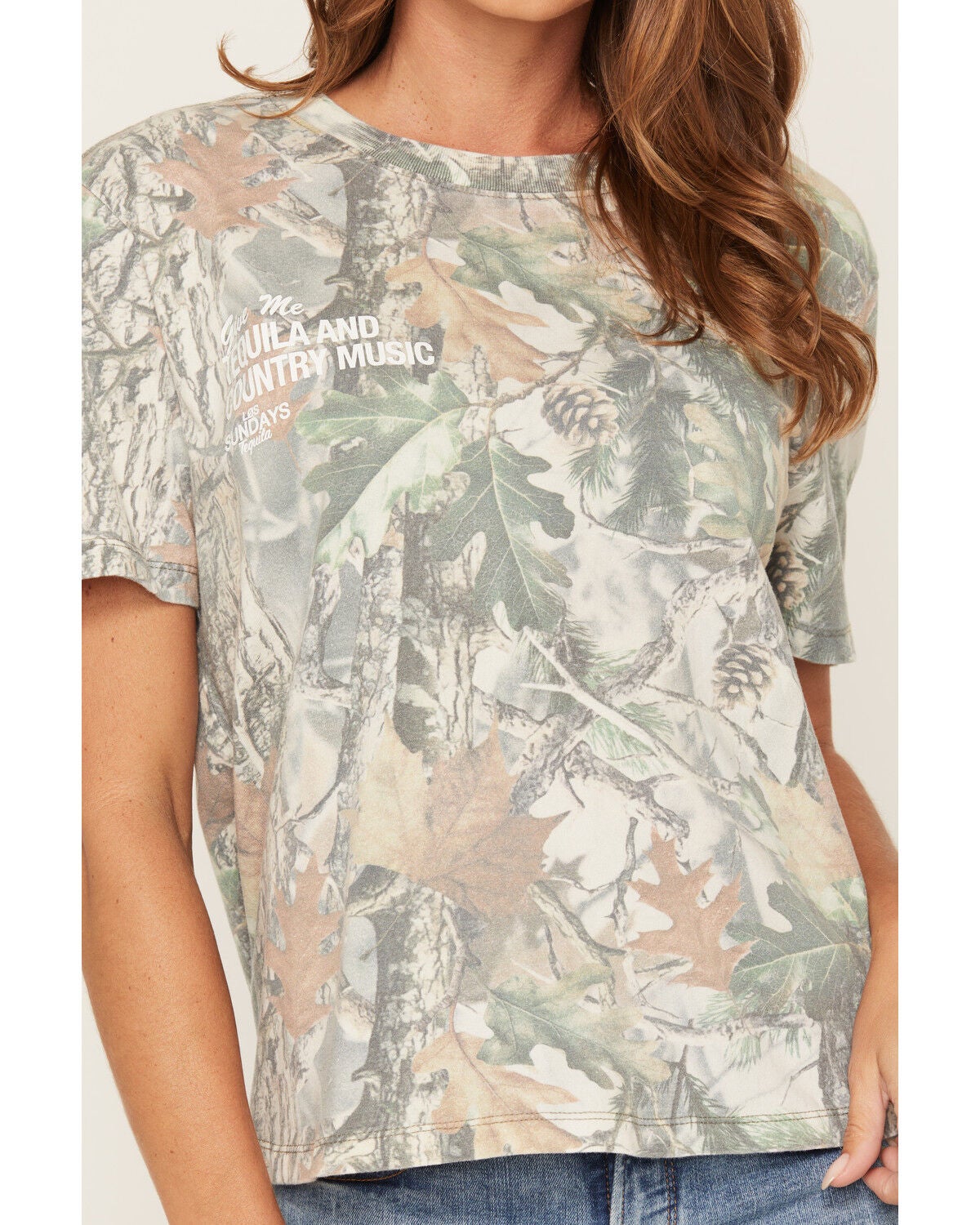 Image #3 - Los Sundays Women's Camo Tequila Short Sleeve Graphic Tee, Green, hi-res