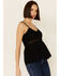 Very J Women's Crochet Embroidered Cami Tank Top , Black, hi-res