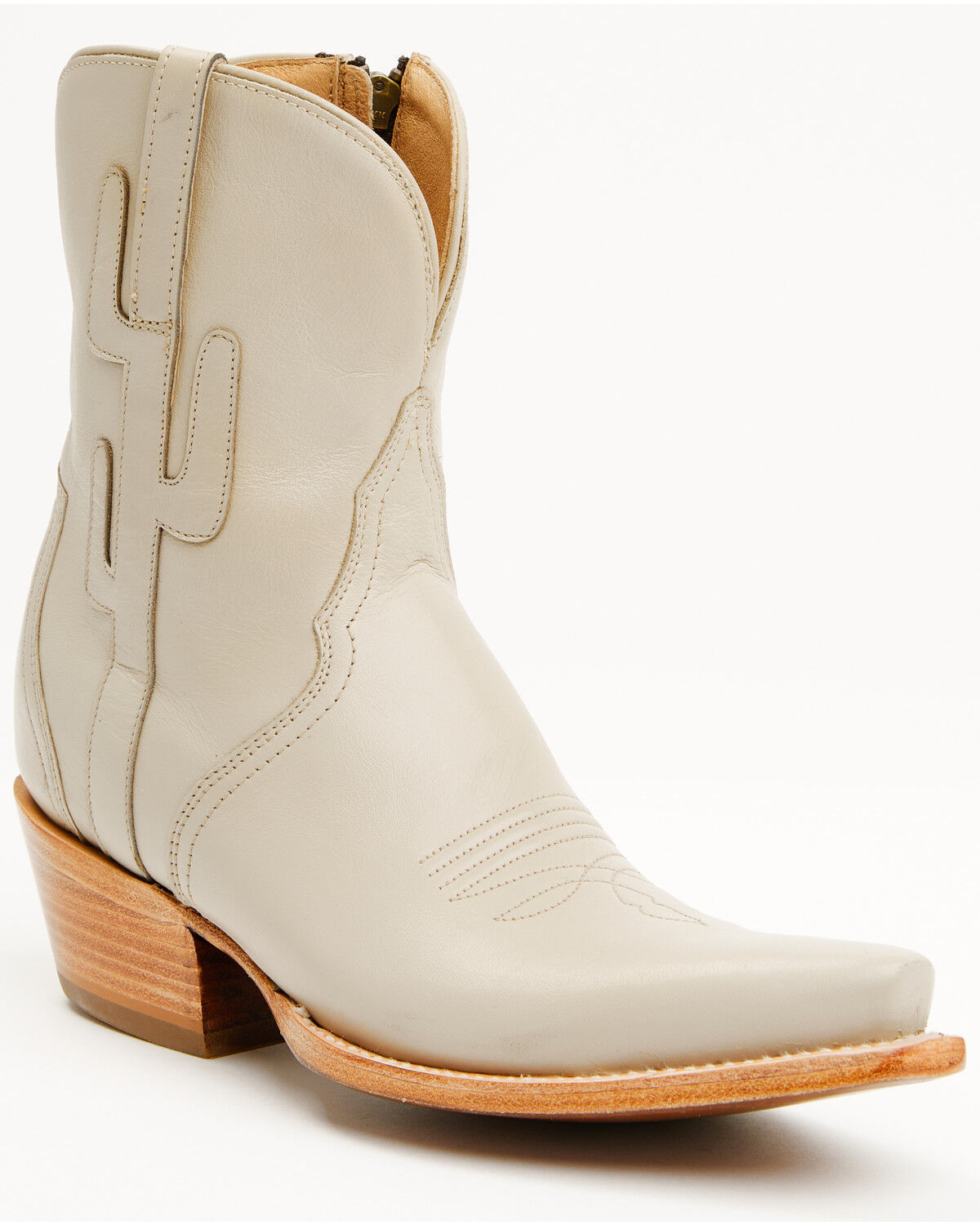 Image #1 - Lucchese Women's Cactus Western Booties - Snip Toe, Cream, hi-res