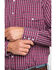 Image #4 - Wrangler Men's Wrinkle Resist Small Plaid Long Sleeve Western Shirt, Red, hi-res