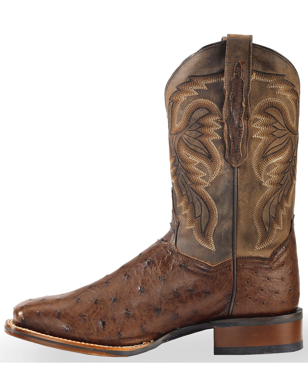 Image #3 - Dan Post Men's Alamosa Exotic Ostrich Cowboy Certified Boots, Chocolate, hi-res