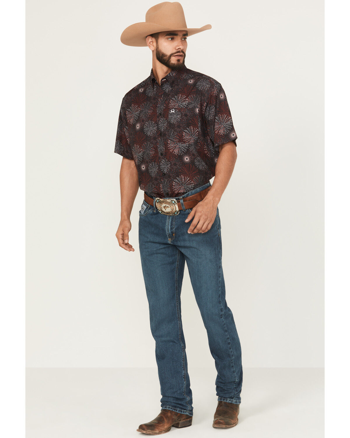 Image #1 - Cinch Silver Label Straight Leg Jeans, Blue, hi-res