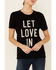 Revel Women's Let Love In Graphic Slub Short Sleeve Tee , Black, hi-res