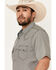 Image #2 - Cody James Men's Pool Party Geo Print Short Sleeve Snap Western Shirt, Navy, hi-res