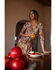 Image #1 - Shyanne Women's Floral Print Long Sleeve Button-Down Mesh Shirt, Cream, hi-res