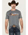 Image #1 - RANK 45® Men's Ridin' & Ropin' Short Sleeve Graphic T-Shirt, Charcoal, hi-res