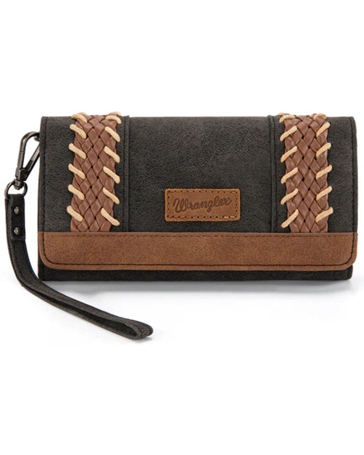 Wrangler Southwestern Print Wristlet Wallet, Black, hi-res