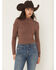 Image #1 - Rock & Roll Denim Women's Sparkle Long Sleeve Shirt, Brown, hi-res