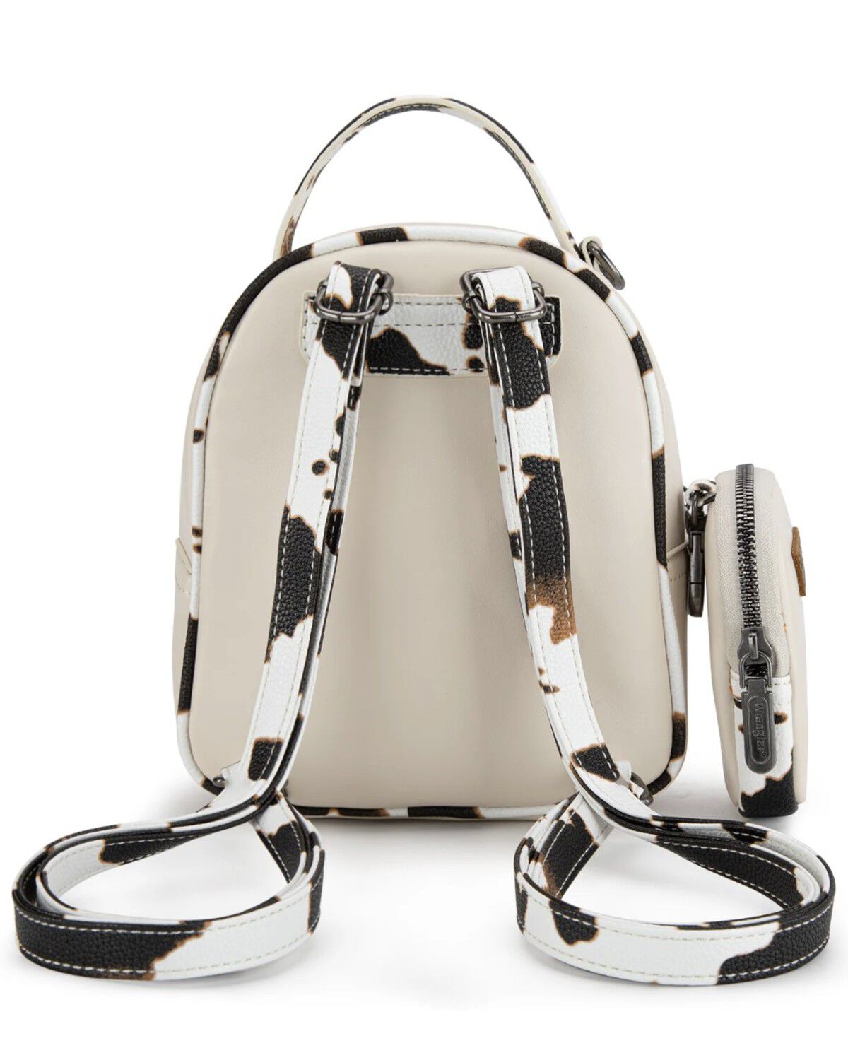 Image #3 - Wrangler Women's Cow Print Trim Mini Backpack with Coin Pouch, Tan, hi-res