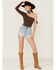 Image #1 - Daze Women's Bottom Line In Fade High Rise Shorts, Blue, hi-res