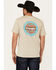 Image #4 - Wrangler Men's Boot Barn Exclusive Logo Short Sleeve Graphic T-Shirt, Sand, hi-res
