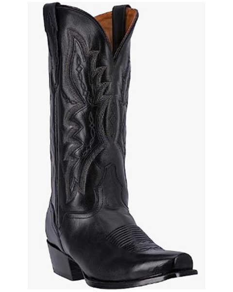 El Dorado Handmade Vanquished Calf Cowboy Boots - Square Toe, Black, hi-res