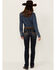 Image #1 - Rock & Roll Denim Women's Dark Wash Mid Rise Embroidered Riding Stretch Denim Jeans, Dark Wash, hi-res