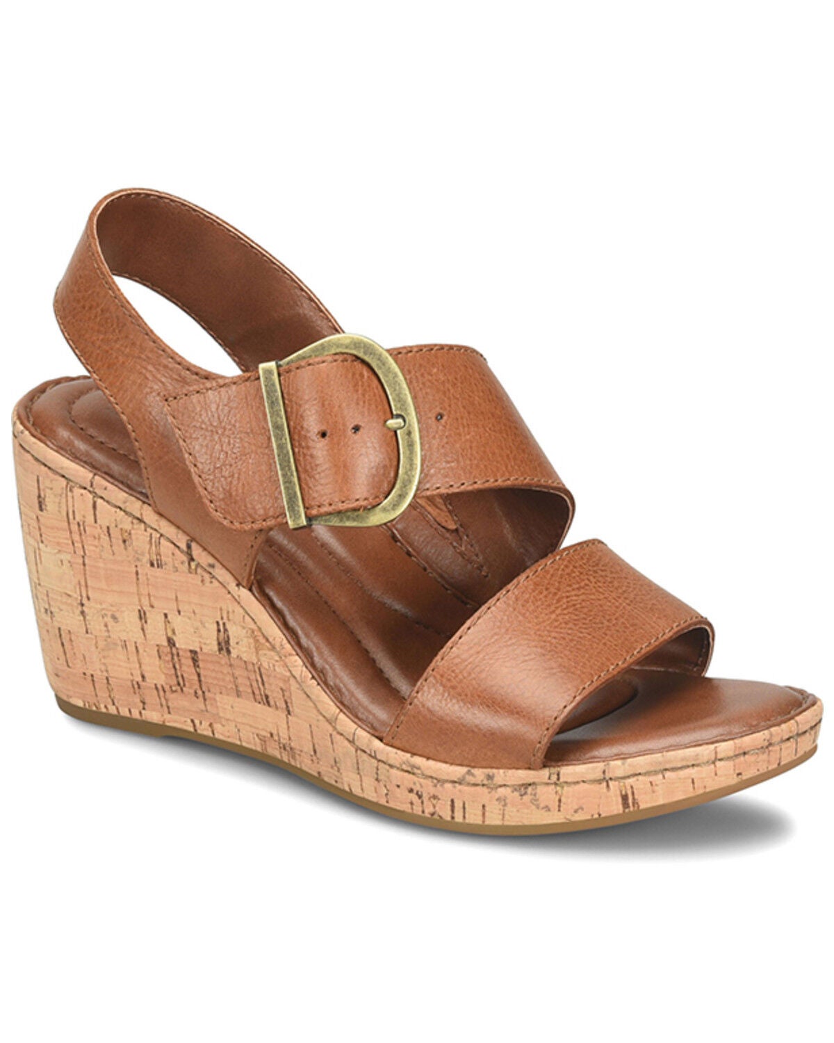 Image #1 - Born Women's Sapphire Wedge Sandals, Distressed Brown, hi-res